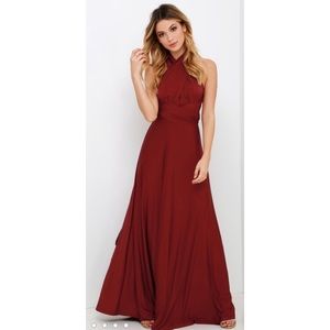 Lulu’s Burgundy Convertible Maxi Dress